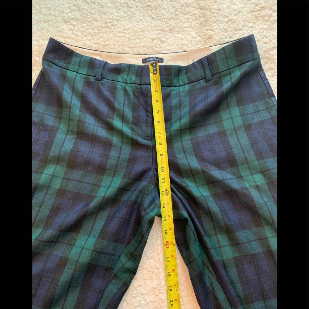 Land’s End Suit Plaid Pants Slim Leg Navy Green 18 - Picture 13 of 15